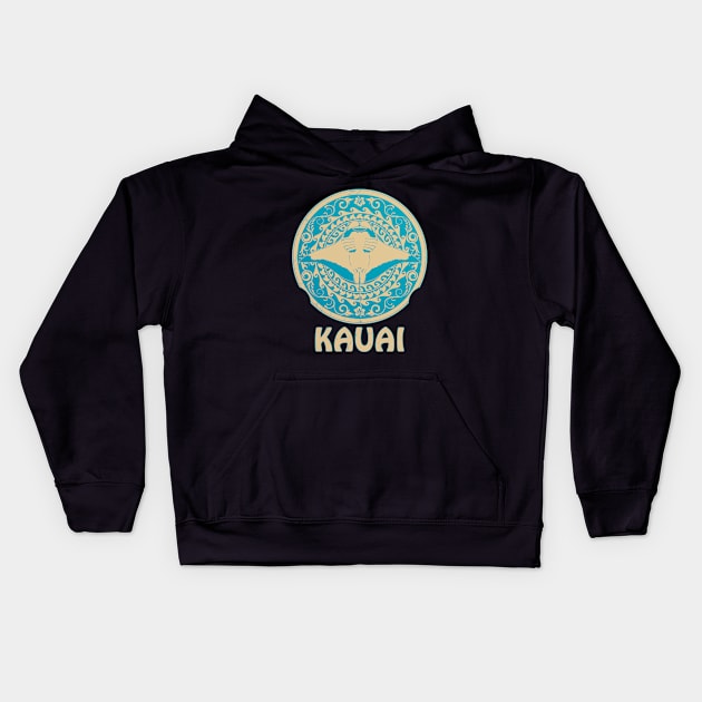 Manta Ray Shield of Kauai Kids Hoodie by NicGrayTees